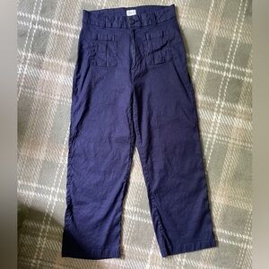 Nicole Miller linen blend wide leg patch pocket sailor pants 12